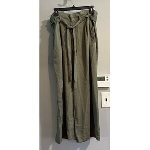 Anthropologie Pants‎ Wide Leg Luxe Lyocell Cotton Belted Size 14R